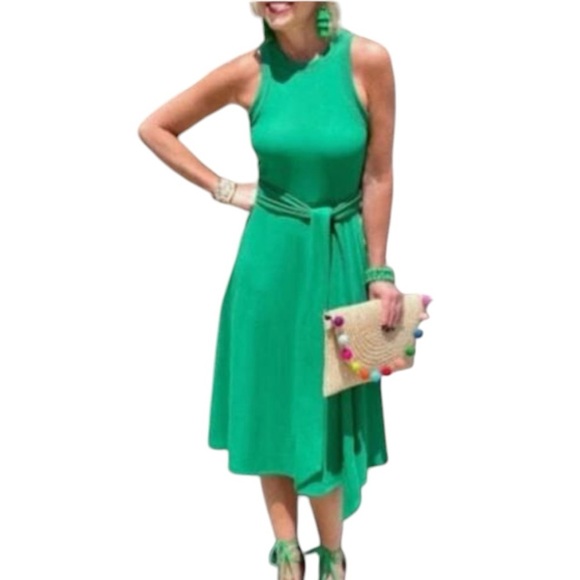 Who What Wear Green Ribbed Midi Dress, size XL - Picture 1 of 5